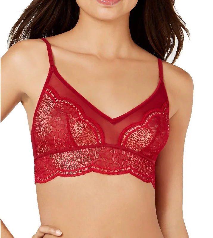Women's Lingerie with Built-in ShapewearWomen's Lingerie with Built-in ShapewearCrackled Lace Triangle Bralette In Ember Blaze