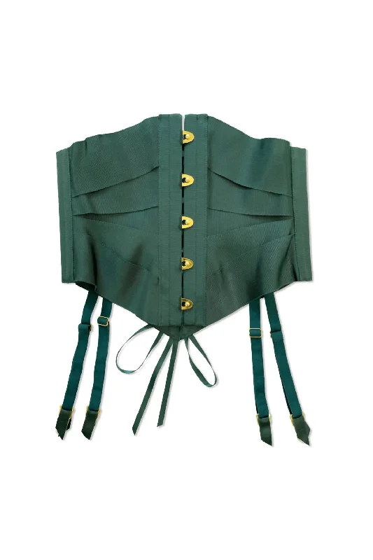 Sexy Lingerie for Women with StockingsForêt Luxe Ribbon Corset In Forest