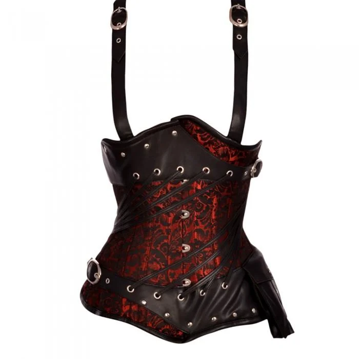 Microfiber corsets for a lightweight optionAiken Red Gothic Underbust Corset With Straps