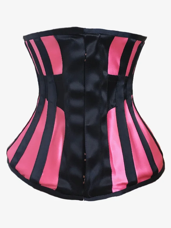Hypoallergenic bustiers for sensitive skinLongline Underbust Corset in Black / Pink Contrast