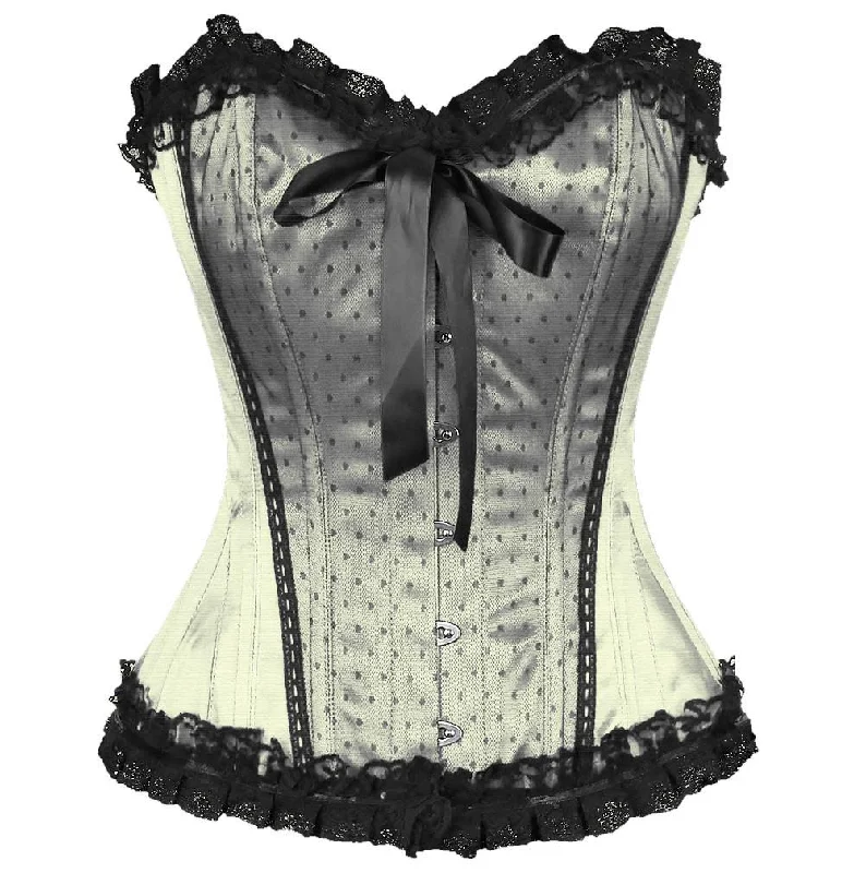Modern - design corsets with a minimalist aestheticNovlene Satin Lace Overlay Burlesque Corset