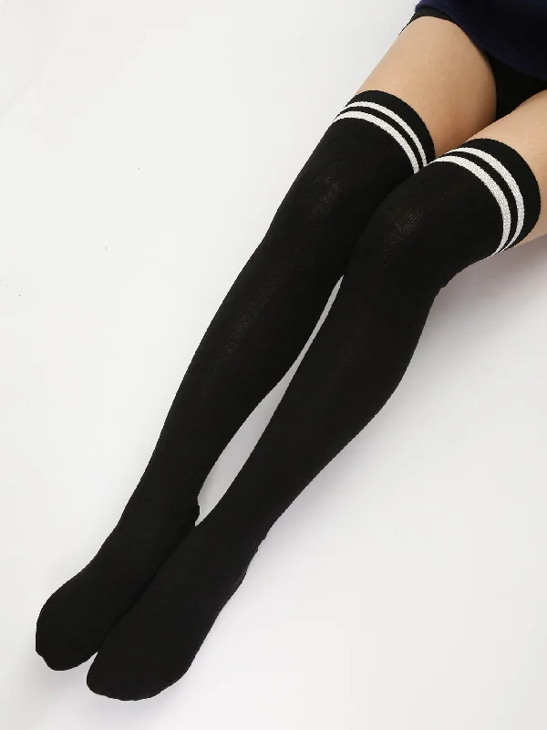 Women's Denim Look TightsStriped Over The Knee Thigh High Socks