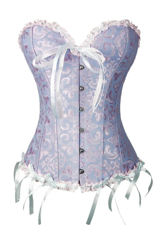 Polka - dot bustiers for a fun and retro appearanceClassic Pink & Blue Overbust Corset Polka - dot bustiers for a fun and retro appearanceClassic Pink & Blue Overbust Corset