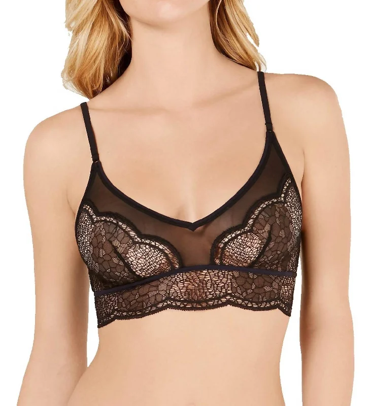 Women's Lingerie for Romantic EveningsWomen's Lingerie for Romantic EveningsCrackled Lace Triangle Bralette In Black