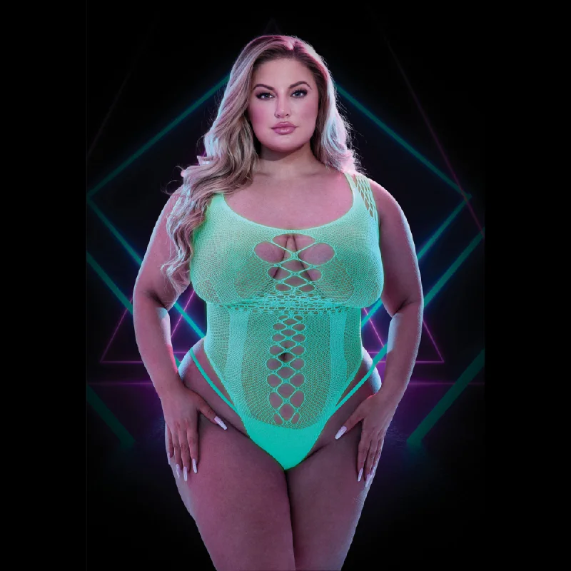 Women's Valentine's Day LingerieGlow in the Dark Teddy Queen Size