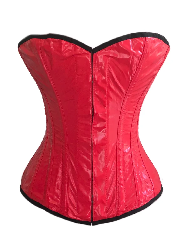 Hypoallergenic bustiers for sensitive skinClassic Overbust Corset in PVC Red