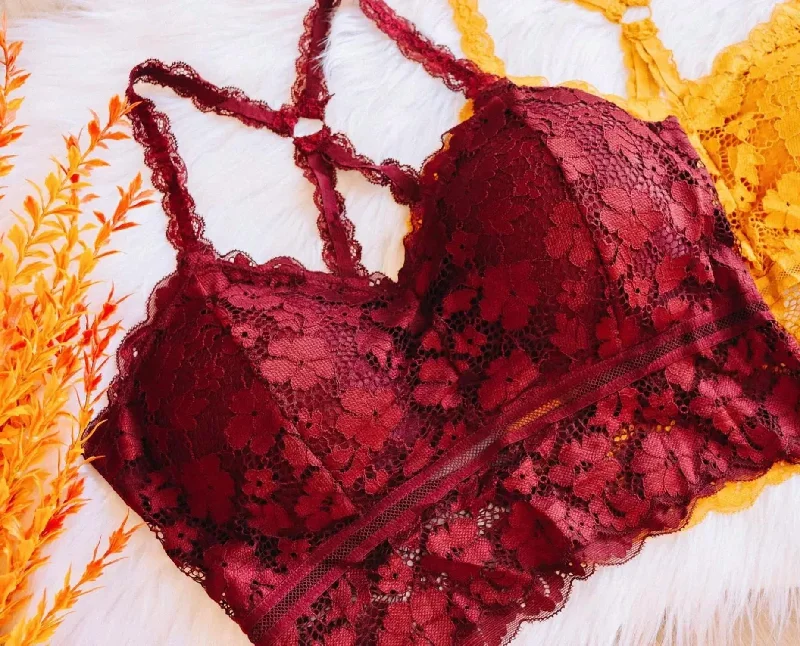 Women's Lingerie for Romantic EveningsWomen's Lingerie for Romantic EveningsWomen's Wacoal bras for plus - size womenJuliette Crisscross Lace Bralette In Burgundy