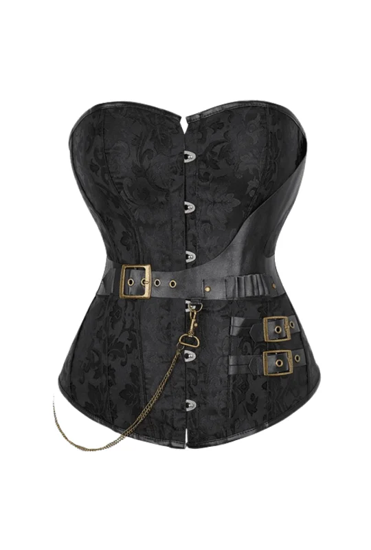 Red corsets for a passionate and attention - grabbing styleBlack Pirate Jacquard Corset With Chain Red corsets for a passionate and attention - grabbing styleBlack Pirate Jacquard Corset With Chain