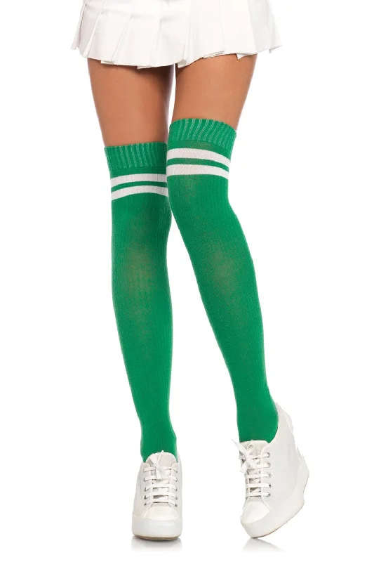 Tights with Suspender BeltsRibbed Athletic Thigh High Stockings