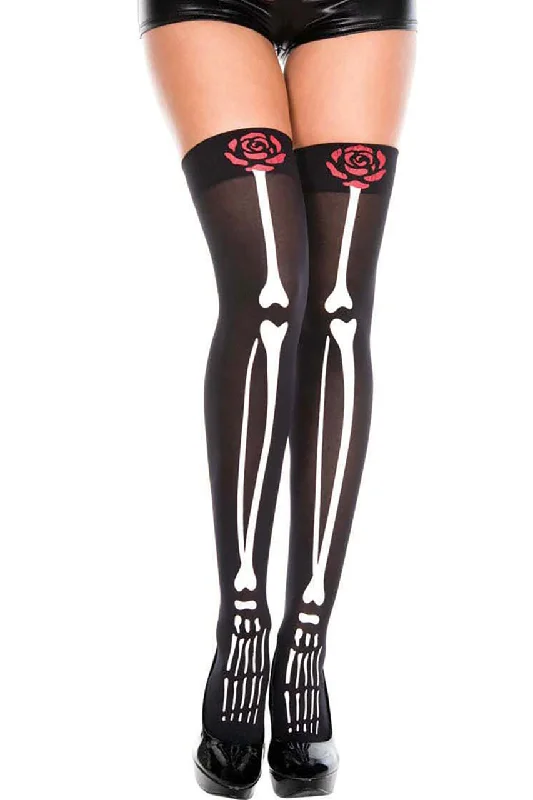 Cotton Tights for ComfortSkeleton Legs Thigh High Stockings