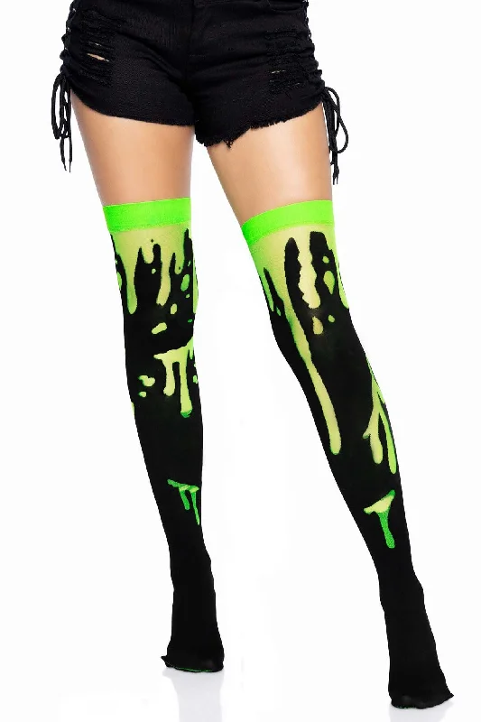 Embellished Tights for WomenSplatter Thigh Highs