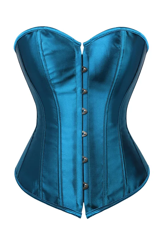 Satin corsets with a shiny and elegant finishTeal Classic Satin Corset