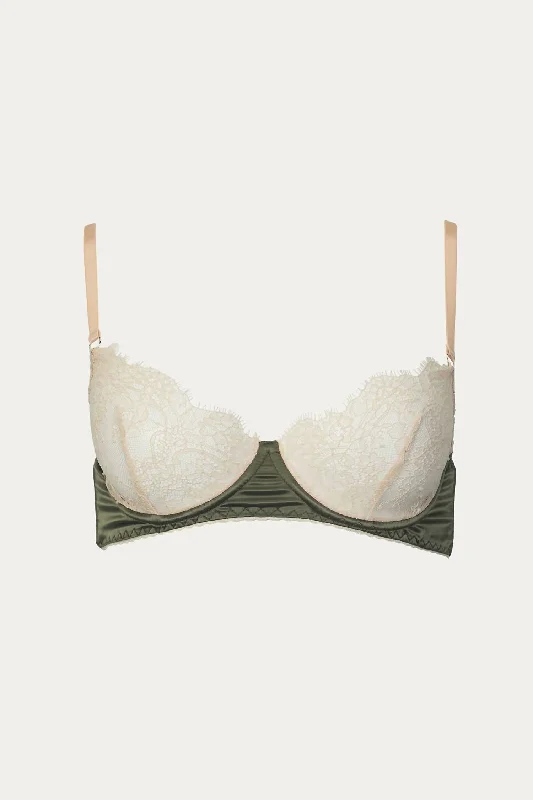 Women's Thermal Lingerie for Cold WeatherWomen's Thermal Lingerie for Cold WeatherOlivia Bra In Green/beige
