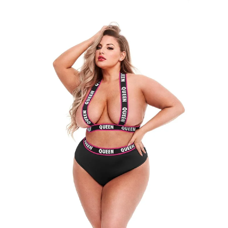 Breathable Bamboo Lingerie for WomenQueen Bee Booty Shorts Set Plus Size