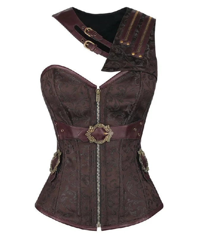 Steampunk - themed bustiers with brass accentsNyusha Steampunk Overbust Corset with Bolero Steampunk - themed bustiers with brass accentsNyusha Steampunk Overbust Corset with Bolero