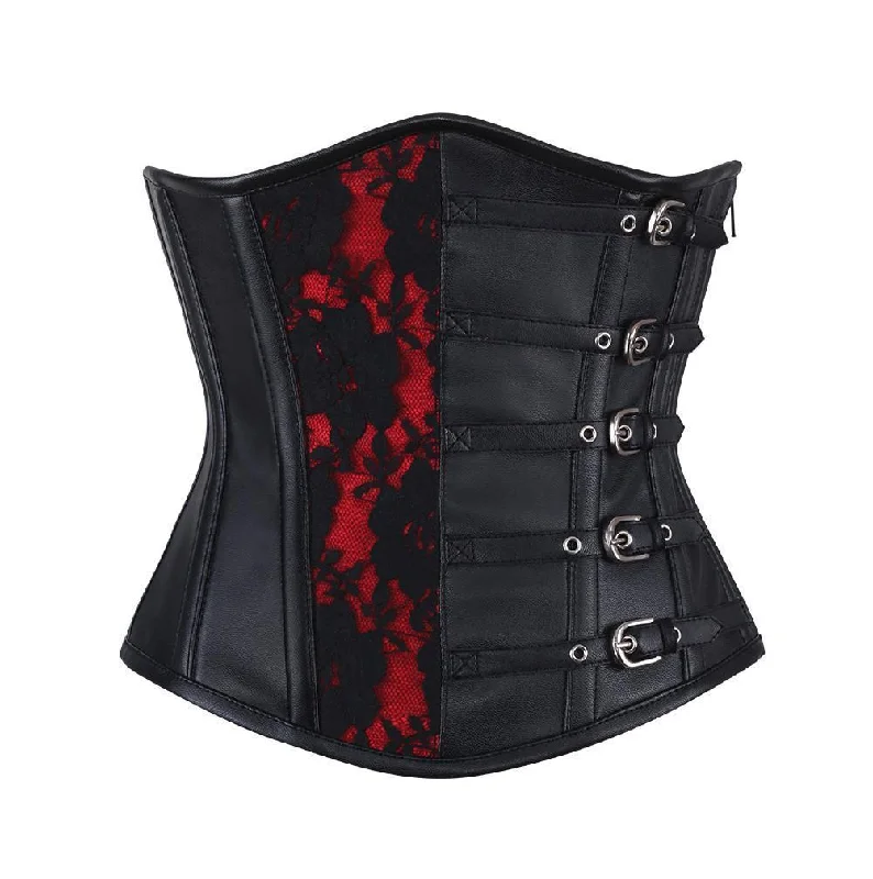 Anti - chafe bustiers for comfortable movementPitman Faux Leather Gothic Underbust Corset