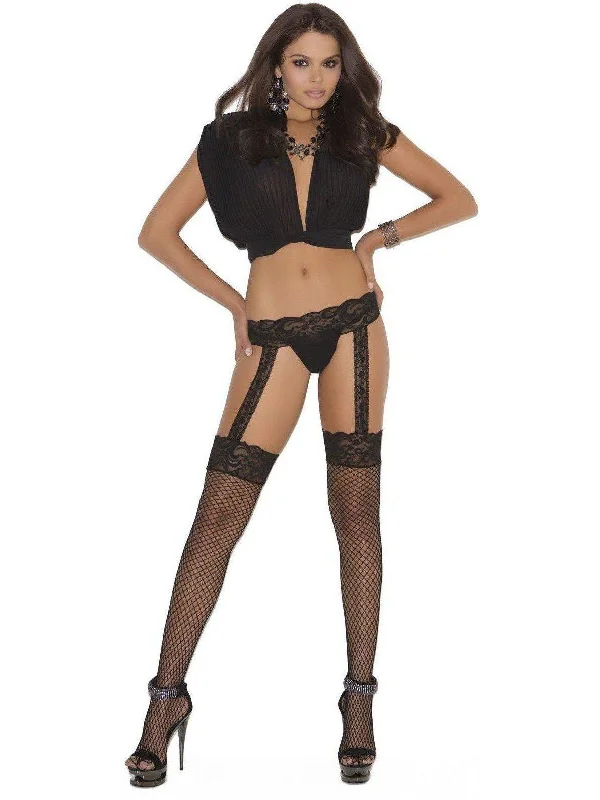 Women's Tights for RunningElegant Moments EM-1860 Diamond net thigh hi with attached garterbelt Women's Tights for RunningElegant Moments EM-1860 Diamond net thigh hi with attached garterbelt