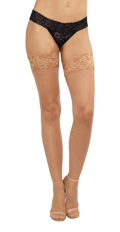 Tartan Tights for WomenThigh High - One Size - Nude