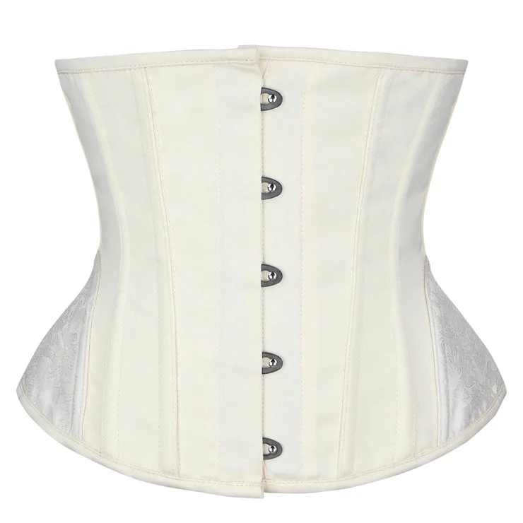 Geometric - printed bustiers for a modern and trendy lookVintage Antique White Hip Underbust Corset Geometric - printed bustiers for a modern and trendy lookVintage Antique White Hip Underbust Corset
