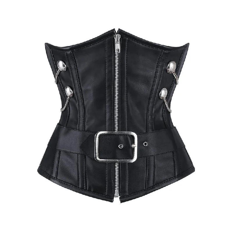 Steampunk - themed bustiers with brass accentsNayo Black Gothic Underbust Corset