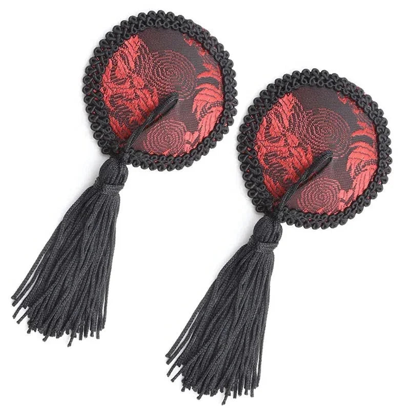 Summer Lingerie for WomenRed & Black Nipple Tassels