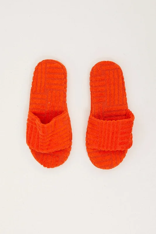 Sexy Lingerie for Women with StockingsOrange Toweling Detail Slippers
