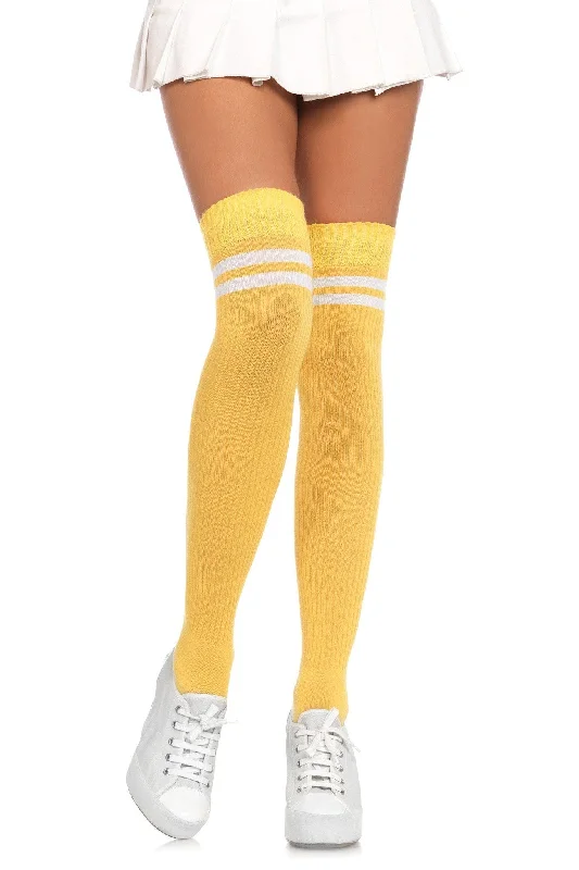 Women's Athletic TightsRibbed Athletic Thigh High Stockings