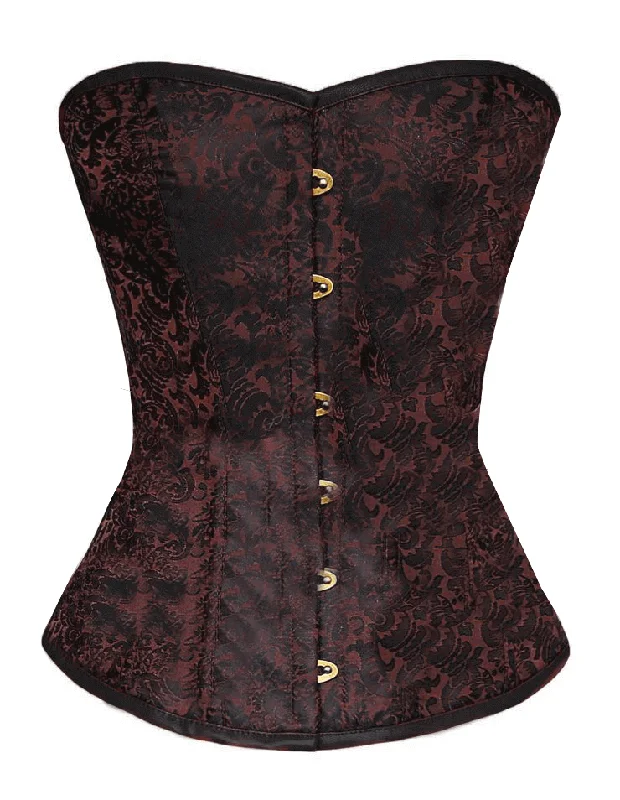 Silk bustiers for a luxurious and smooth feelBrown Jacquard Corset