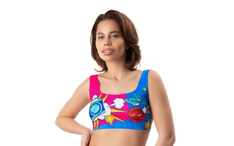 Women's Satin Sleepwear LingerieComics Curios Crop Top