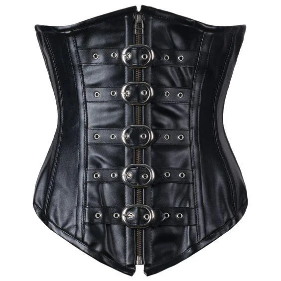 Removable - boning corsets for easy cleaningSpurs Faux Leather Longline Underbust Corset Removable - boning corsets for easy cleaningSpurs Faux Leather Longline Underbust Corset