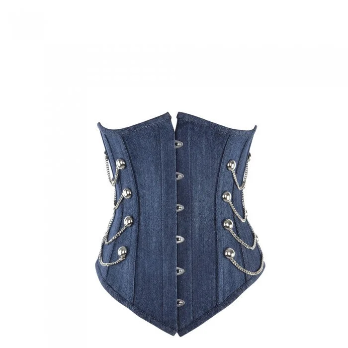 French - style bustiers for a romantic lookPatty Denim Underbust Corset