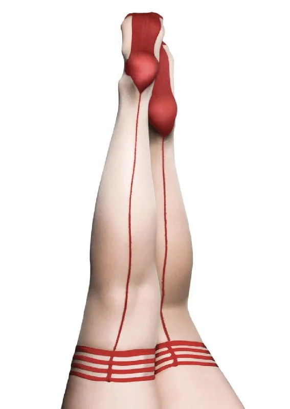 Tights for Professional WearWhitney -Red Back Seam Thigh High - Size B - Nude