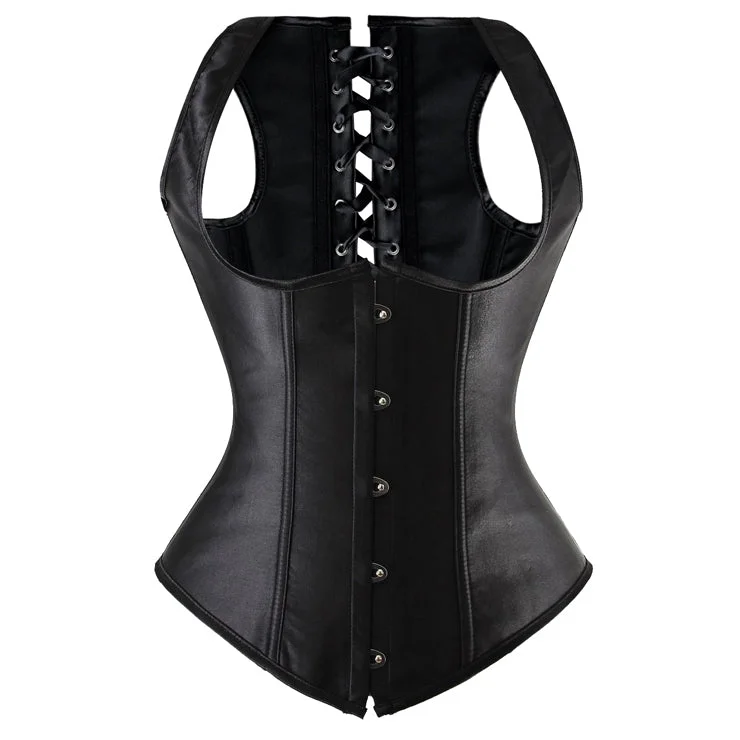 Posture - correcting bustiers for better spinal alignmentBlack Satin Underbust Corset Vest Posture - correcting bustiers for better spinal alignmentBlack Satin Underbust Corset Vest