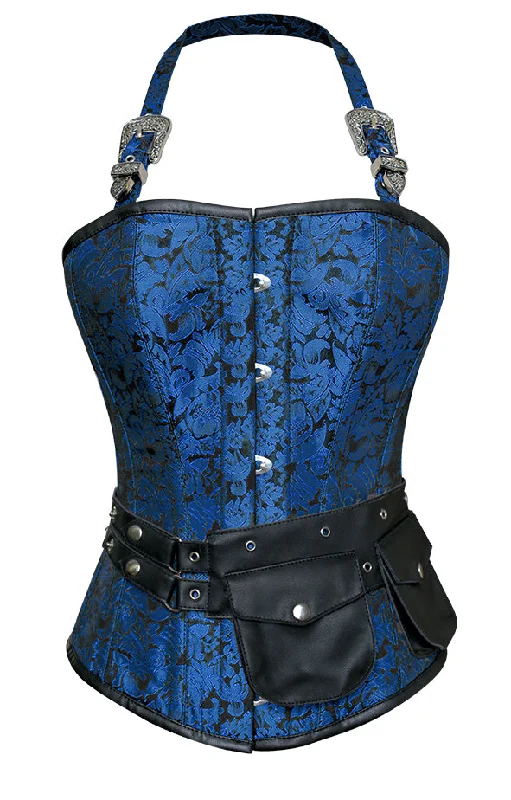 Multicolored bustiers with a vibrant and playful designWalters Turquoise Corset with Strap and Faux Leather Pouch Multicolored bustiers with a vibrant and playful designWalters Turquoise Corset with Strap and Faux Leather Pouch