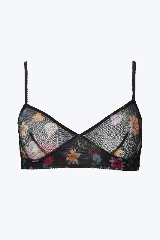 Women's Lace Push-Up BrasWomen's Lace Push-Up BrasSylvie Retro Bra In Black Floral