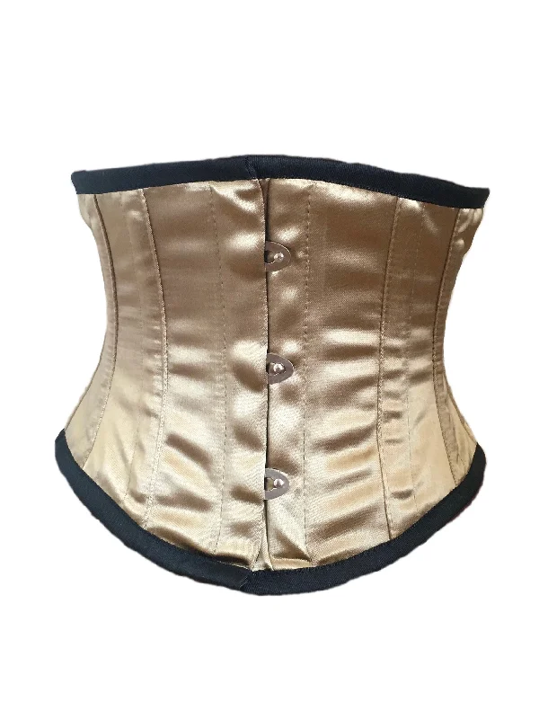 Neoprene corsets for a stretchy and form - fitting styleWaspie Cincher Corset in Gold Satin Neoprene corsets for a stretchy and form - fitting styleWaspie Cincher Corset in Gold Satin