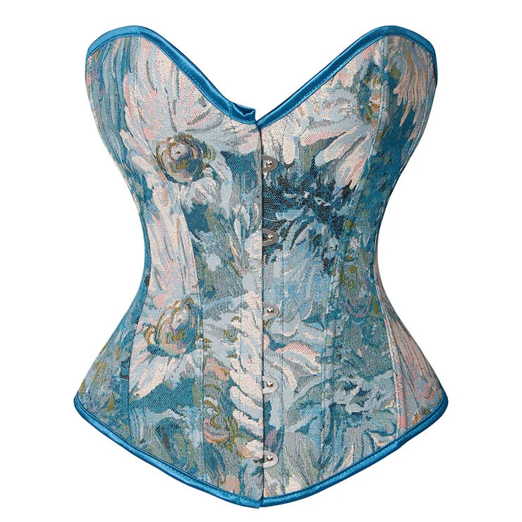 Neoprene corsets for a stretchy and form - fitting styleBlue Floral Overbust Corset