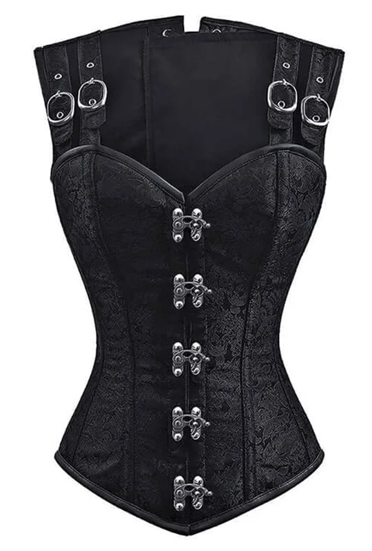 Black bustiers for a classic and versatile lookBlack Jacquard Pirate Steampunk Corset Vest Black bustiers for a classic and versatile lookBlack Jacquard Pirate Steampunk Corset Vest