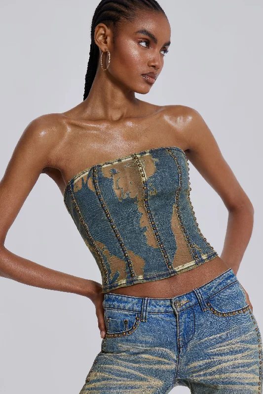 Hypoallergenic bustiers for sensitive skinVega Denim Corset Top