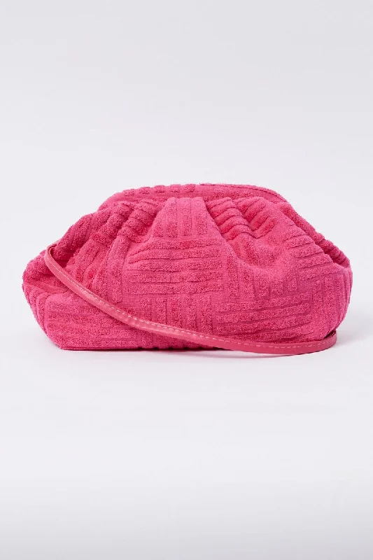 Women's Thermal Lingerie for Cold WeatherPink Toweling Detail Crossbody Bag