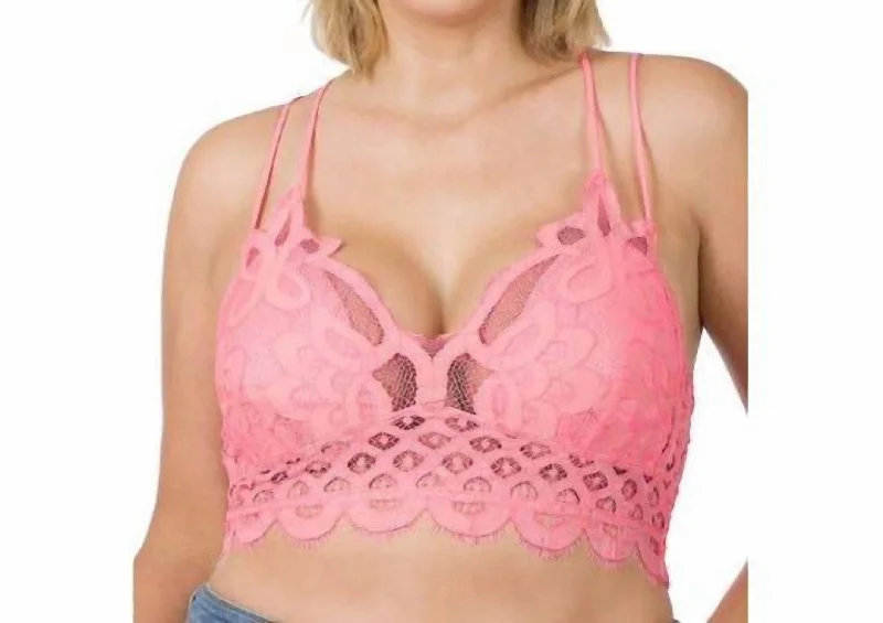 Nude Color Lingerie for WomenNude Color Lingerie for WomenWomen's bras with a lift and separate functionLace Plus Bralette In Bright Pink