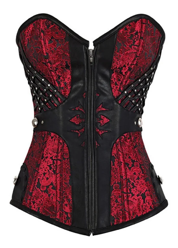 Gothic - inspired bustiers featuring dark colors and studsSue Longline Overbust Corset Gothic - inspired bustiers featuring dark colors and studsSue Longline Overbust Corset