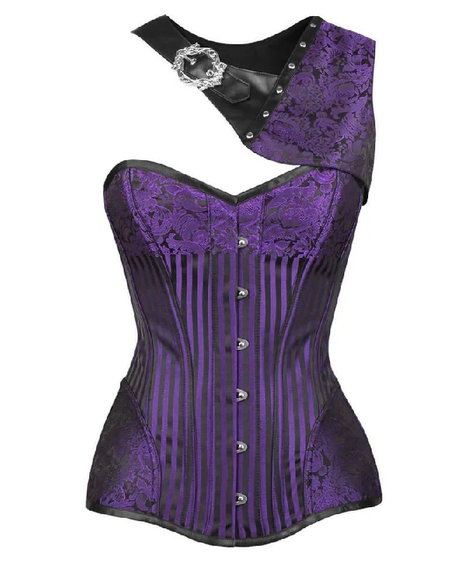 Leather bustiers for a bold and edgy lookAlyona Purple Brocade Gothic Corset with Bolero Leather bustiers for a bold and edgy lookAlyona Purple Brocade Gothic Corset with Bolero