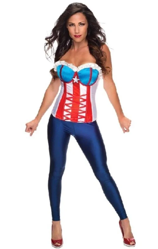 White bustiers for a pure and innocent aestheticCaptain America Corset