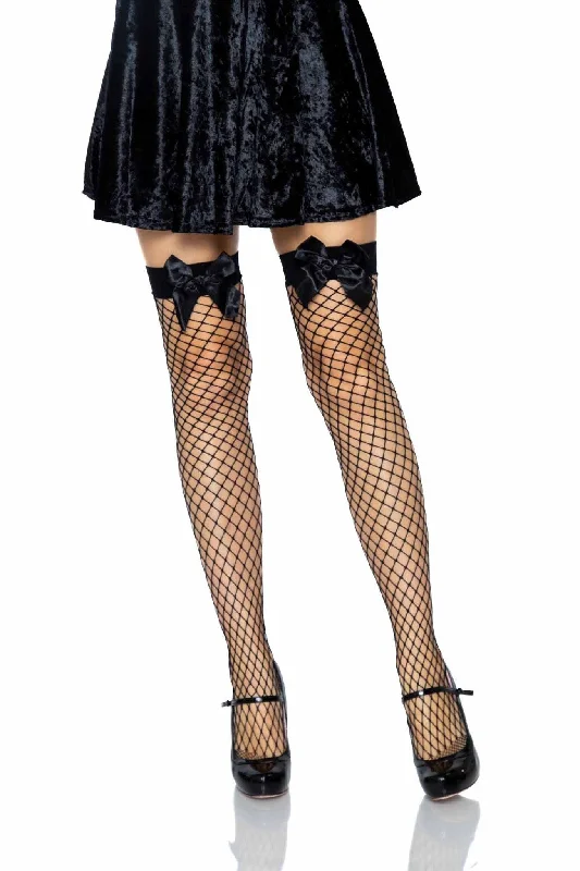Women's Opaque TightsFence Net Bow Top Thigh Highs
