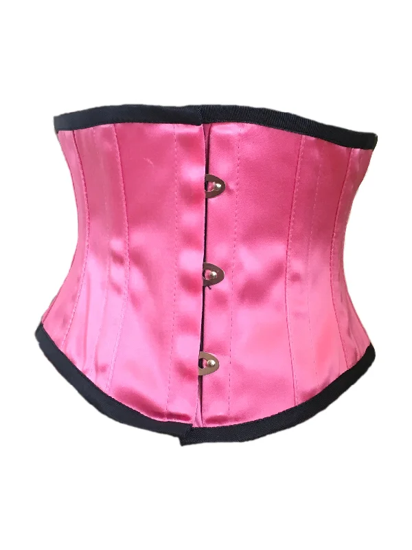 Brocade bustiers with a rich and textured appearanceWaspie Cincher Corset in Pink Satin