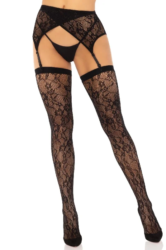 Women's Tights with Patterns2 Piece Lace Thigh High And Crossover Garter Belt