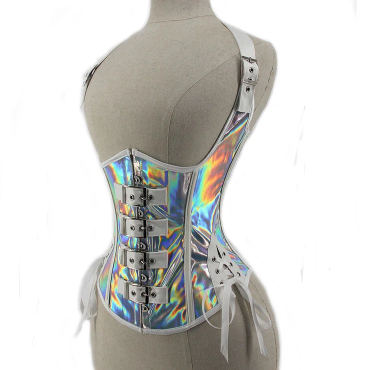 Red corsets for a passionate and attention - grabbing styleHolographic Halter Neck Underbust Corset Red corsets for a passionate and attention - grabbing styleHolographic Halter Neck Underbust Corset