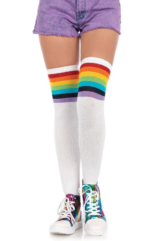 Eco-Friendly Tights for WomenOver The Rainbow Opaque Thigh High Stockings