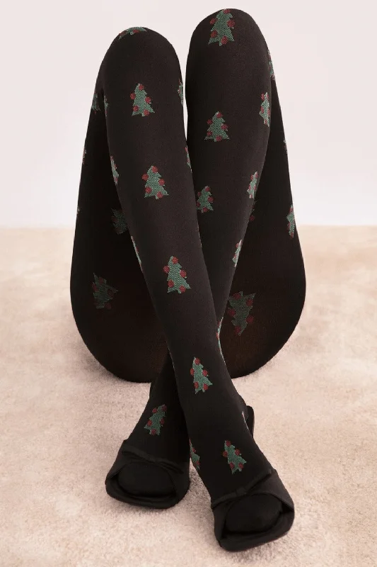 Tights for Dance PerformancesSo Quiet Christmas Tree Pattern Tights 60 Denier